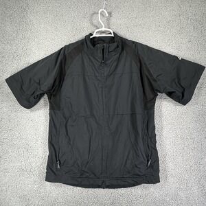 Adidas Climalite Black Short Sleeve 1/2 Zip Lightweight Windbreaker M‎ Golf